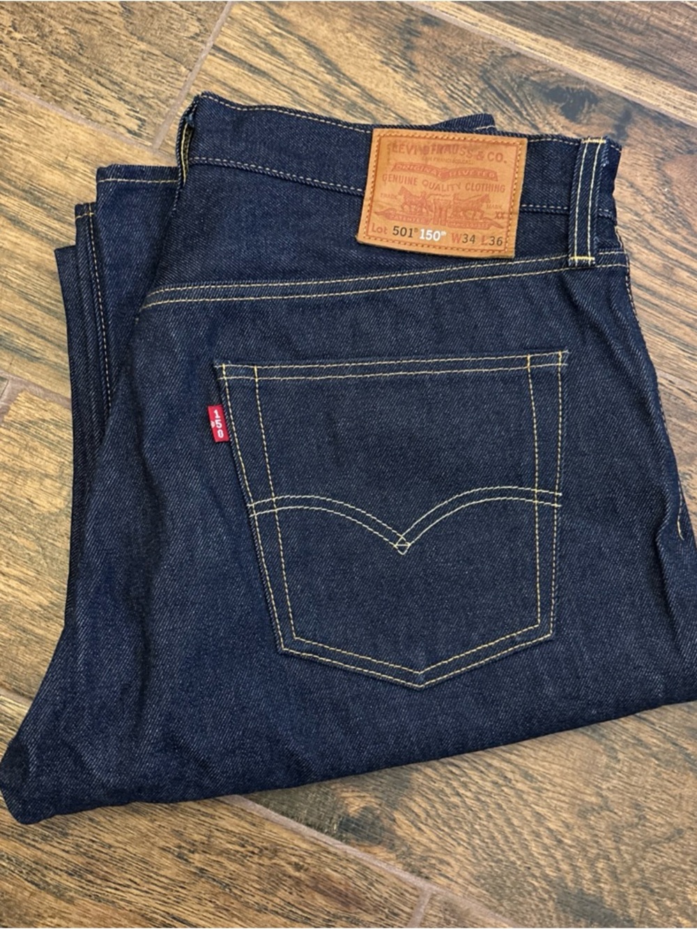 150 Anniversary Levi’s 501 Selvedge denim jeans STF Raw 34x36 34x35